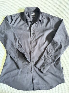 Barabas Men's Dark Gray Long-Sleeve Dress Shirt